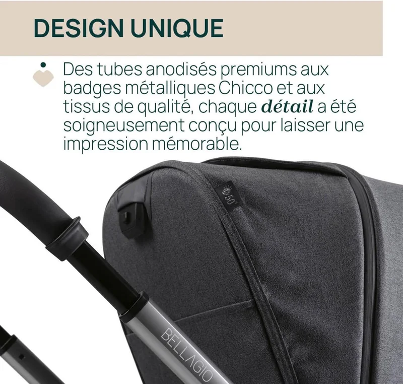 شيكو Chicco Bellagio Stroller 0m-4y (0-22kg), Lunar Rock
